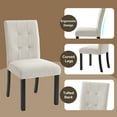 thumbnail image 5 of Euroco 6 Piece Dining Table Set for 6, 63" Modern Faux Marble Kitchen Table & 4 Upholstered Chairs Set with Solid Wood Frame and 1 Bench,Suitable for Dining Room,Home,Beige+Black, 5 of 10