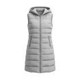 thumbnail image 4 of Yutgune Women's Long Hooded Puffer Vest Zip Up Sleeveless Quilted Jacket with Zipper Pockets, 4 of 8
