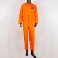 thumbnail image 1 of Traje de mono de prisionero para hombres y mujeres, disfraces de Cosplay, fiesta de Halloween, Carnaval, naranja, vestido de prisionero de prisión, Criminal, 1 of 4