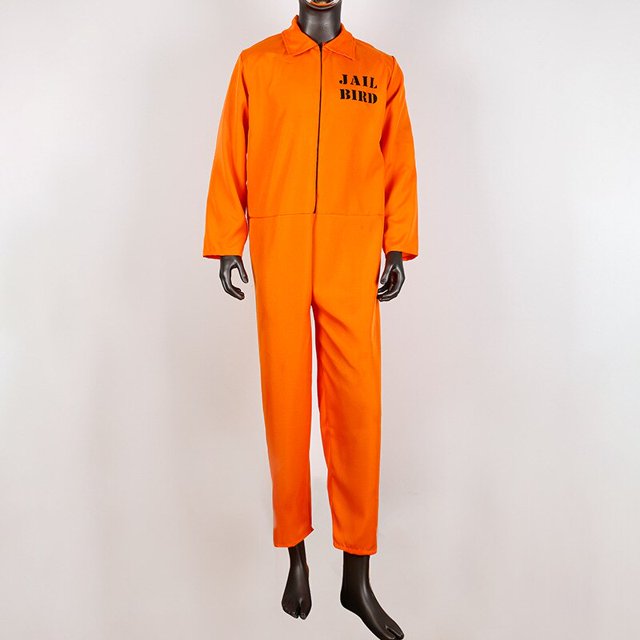 Traje de mono de prisionero para hombres y mujeres, disfraces de Cosplay, fiesta de Halloween, Carnaval, naranja, vestido de prisionero de prisión, Criminal