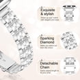 thumbnail image 4 of KOMI Slim Silver Bling Watch Band Women Compatible with Apple Watch 38mm 40mm 41mm 42mm (S10) Jewelry Replacement Sparkly Diamond Metal Thin Strap for iWatch Series 10/9/8/7/6/5/4/3/2/1/SE, 4 of 8