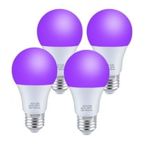 12W LED Blacklight Bulb A19 E26 Base UV Black Light Bulb Fluorescent Glow in the Dark Party, 4Pcs