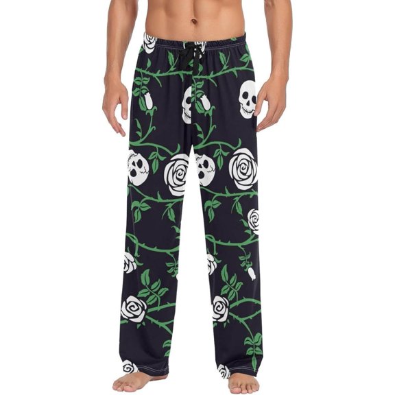 GZHJMY Halloween Skulls Pajama Pants, Mens Lounge Pants Super Soft Men Pajama Bottoms, Christmas New Year Birthday Father's Day Gifts
