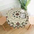 thumbnail image 2 of Aztec Southwestern Round Tablecloth 60" Ethnic Tribal Geometric Design Vintage Style Circle Table Cloth Boho Chic Washble Table Cover for Dinning Kitchen Farmhouse Party Decoration, 2 of 6