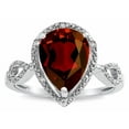 thumbnail image 2 of Star K � Vintage Look Halo Large 11x8 Pear Shape Genuine Garnet Ring, 2 of 9