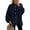 Black, variant on Women's Winter Button Down Cardigan Sweaters Mock Neck Lantern Long Sleeve Chunky Knit Jacket Trendy Outerwear