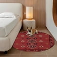 thumbnail image 2 of Red Boho Round Area Rug 8Ft Washable Large Circle Rugs for Living Room Dorm, Country Tribe Ethnic Geometric Stripes Art Non-Slip Carpet Floor Mats Indoor Outdoor Carpet Runner Aesthetic Home Decor, 2 of 8