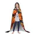 thumbnail image 3 of Honeii Vintage Colorful Flower Puppy Print Poncho Cape, Cloak Coat, Snuggly Hooded Wearable Blanket, Hooded Cape For Teenagers,Halloween Costumes-Large, 3 of 7