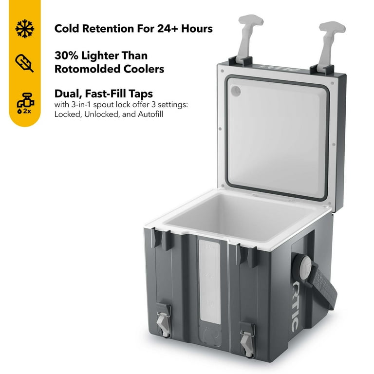 RTIC Halftime Water Cooler, 3 Gallon, Hard-Sided, Dual Fast-Fill