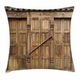 thumbnail image 1 of Rustic Throw Pillow Cushion Cover, Traditional Door in Nepal with Retro Carving Asian Architecture Shabby Chic Artsy Print, Decorative Square Accent Pillow Case, 16 X 16 Inches, Brown, by Ambesonne, 1 of 2