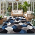 thumbnail image 2 of 8'x10' Area Rugs, Blue Grey Abstract Indoor Outdoor Area Rug for Living Room Bedroom, Modern Geometric Ombre Artwork Washable Bathroom Rugs Kitchen Floor Carpet Mats Home Decor Aesthetic, 2 of 8