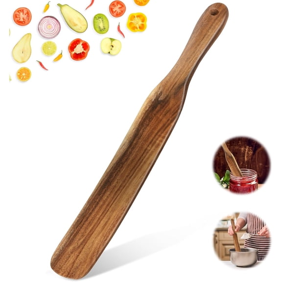 Spurtle for Sourdough Starter, Spreading, Cooking, Mixing, Reaching Bottom of Jar, Spurtles Kitchen Tools Wooden Kitchen Utensils for NonStick Cookware
