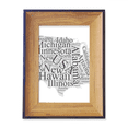 thumbnail image 1 of America USA Map City Wordcloud Photo Frame Exhibition Display Art Desktop Painting, 1 of 3