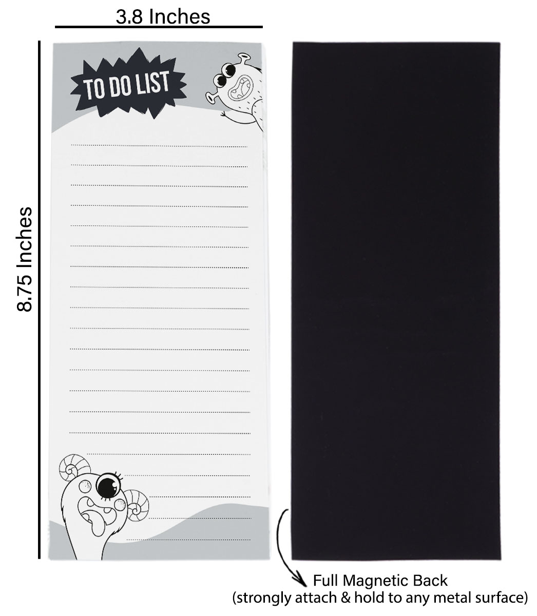Inkdotpot Pack of 3 Magnetic Fridge To-Do List Notepads- Magnetic Memo Pads For Refrigerator-(50 Sheets Each)-L6