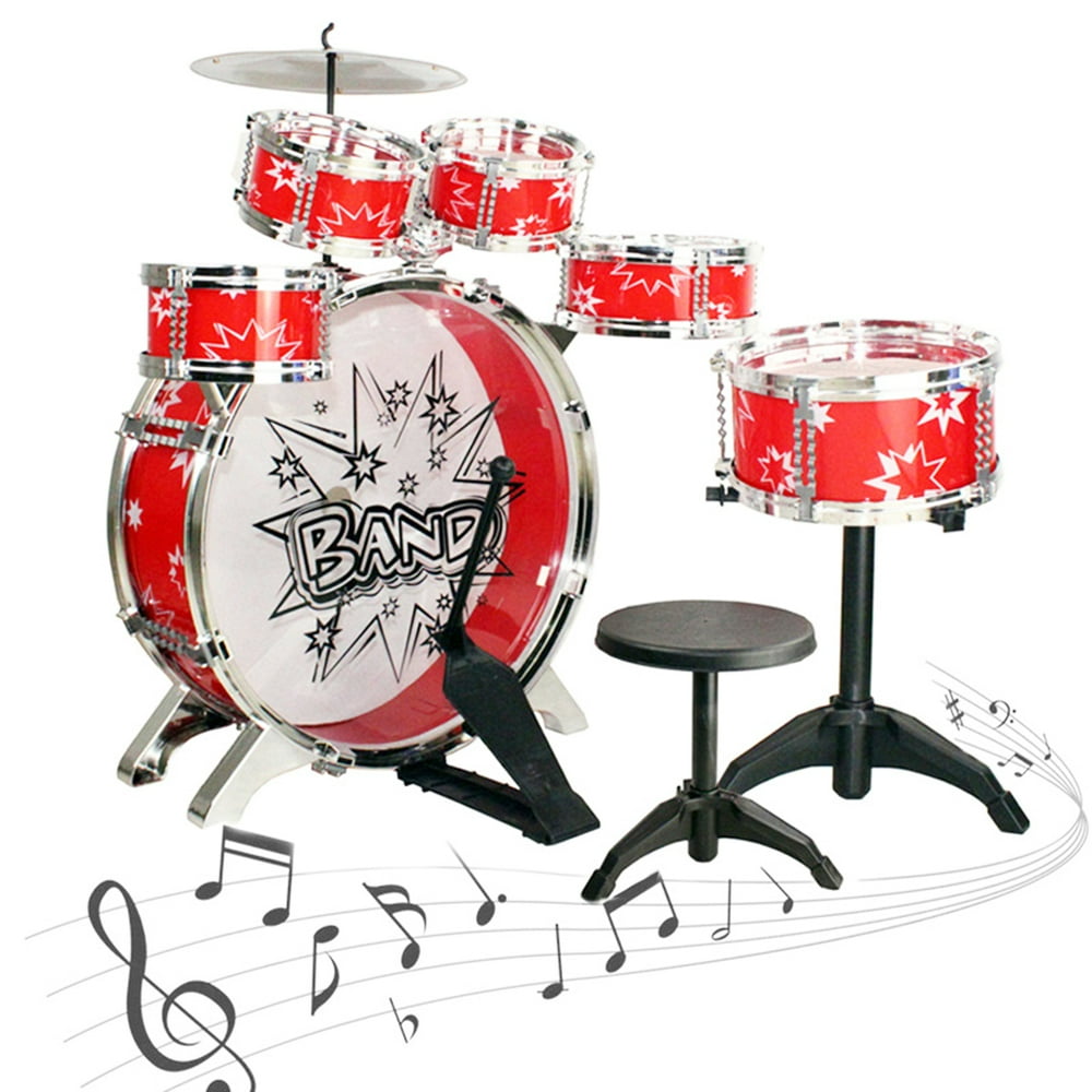 Kids Drum Set , SKONYON 11Piece Kids Starter Drum Set w/ Bass Drum