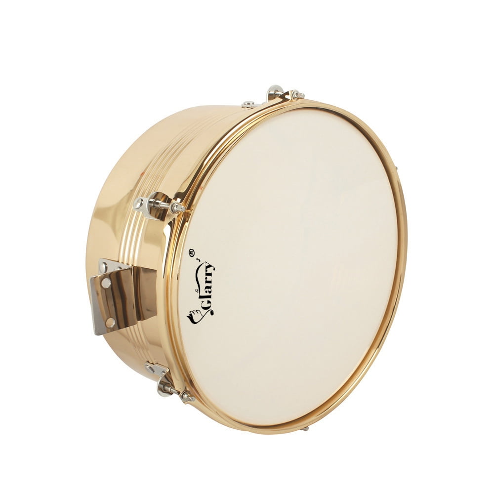13" & 14" Timbales Drum Set with Stand and Cowbell Percussion Instrument, Gold