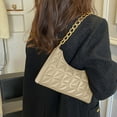 thumbnail image 4 of Nuevo bolso de mano tipo baguette de cuero artificial con contraste de diamantes y un solo hombro debajo del brazo, 4 of 5
