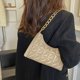thumbnail image 4 of Nuevo bolso de mano tipo baguette de cuero artificial con contraste de diamantes y un solo hombro debajo del brazo, 4 of 5