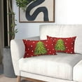 thumbnail image 6 of Red Christmas Lumbar Pillow Covers 12X20 In Set of 2 Green Xmas Watercolor Tree Rectangular Pillow Cases Winter Holiday Pillowcase Cotton Linen Cushion Case Rustic Home Decor For Couch Porch Outdoor, 6 of 6