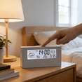 thumbnail image 6 of DESIGNICE 2026 New Alarm Clocks for Bedrooms with Battery Backup,Auto Set Digital Clock with Date and Day of Week,Indoor Temperature Humidity,Moon Phase,Dimmer,Auto Dst,Usb Port, 6 of 6