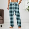 thumbnail image 2 of BOOMNY Men's Pajama Pants Wide Leg Pajamas Pants for Men Plaid Soft Pj Bottoms Pant With Pockets Cozy Homewear Loungewear, 2 of 6