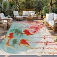 thumbnail image 2 of Cherry Blossoms Outdoor Rug for Patio/Deck/Porch, Non-Slip Large Area Rug 3 x 5 Ft, Farmhouse Rustic Goldfish Burlap Indoor Outdoor Rugs Washable Area Rugs, Reversible Camping Rug Carpet Runner, 2 of 8