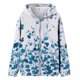 thumbnail image 3 of ICHUANYI Clearance Women's Fashion Casual Halloween Print Zip Hood Long Sleeve Pocket Jacket Top(Blue, S) ICHUANYI WER2023080907753, 3 of 4