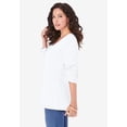 thumbnail image 3 of Roaman's Women's Plus Size Ultimate Long Sleeve V Neck Tee, 3 of 6