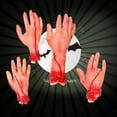 thumbnail image 5 of Juego de 4 manos y pies desprendidos para Halloween, partes del cuerpo rotas, sangrientas y aterradoras, accesorios y decoraciones para Halloween., 5 of 5