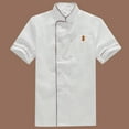 thumbnail image 4 of Unisex Summer Short-sleeved Chef Uniform Basical Chef Tops Catering Shirt for Bakery Hotel Restaurant - Size XL (White), 4 of 7