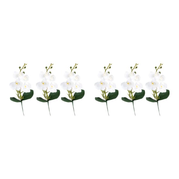 Naiovety 3 piezas de plástico añaden un toque de elegancia al espacio habitable con estas orquídeas Phalaenopsis simuladas quad blanco quad blanco 2piezas
