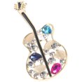 thumbnail image 2 of MasteelfCA Rhinestone Guitar Brooch Pin Crystal Guitar Lapel Pin Musical Instrument Lapel Pin, 2 of 7