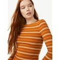 thumbnail image 6 of Free Assembly Women's Ribbed Crewneck Top with Long Sleeves, 6 of 6