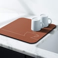 thumbnail image 4 of Coffee Bar Mat Accessories for Countertop Absorbent Hide Stain Rubber Backed Dish Drying Mats for Kitchen Counter Draining Pad Decor Gift Fit Under Coffee Maker Coffee Pot Espresso Machine (18x16in), 4 of 5