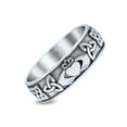 thumbnail image 3 of Traditional Irish Claddagh Celtic Knot Heart Ring Band 925 Sterling Silver Size 12, 3 of 5