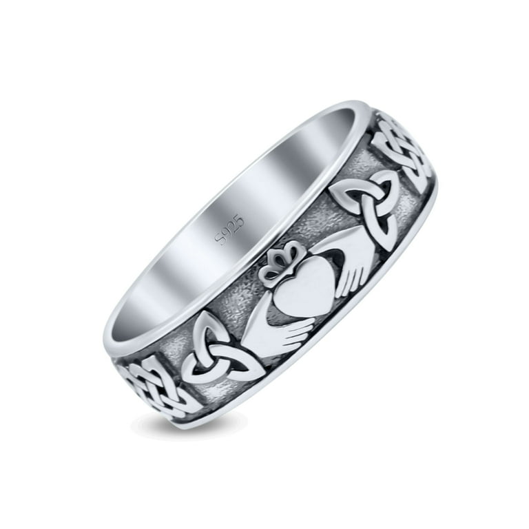 Traditional Irish Claddagh Celtic Knot Heart Ring Band 925