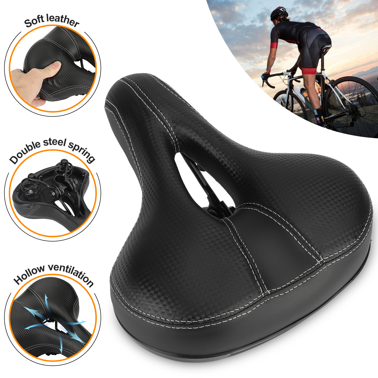 Bike Saddle Cushion Replacement Seat Road Bicycle Racing Riding Ventilation Hot