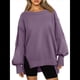 thumbnail image 1 of Sudaderas de Gran Tamaño para Mujer, Cuello Redondo, Larga, Informales, Holgadas, con Abertura, Otoño 2025 Púrpura L, 1 of 8