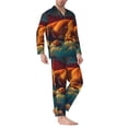 thumbnail image 2 of Yiaed Colorful Starry Sky Sleep Dog Print Men’s Pajamas Set - Long Sleeve Button Down Sleep Shirt and Pajama Bottoms Sleepwear Set Mens Pjs Sets Men's Pajama Bottoms-Small, 2 of 7