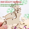 thumbnail image 3 of Adornos navideños de madera sin terminar, 10 piezas, colgantes en blanco, rebanadas de madera con hilo de yute, manualidades para decoración de árbol de Navidad DIY, 3 of 4