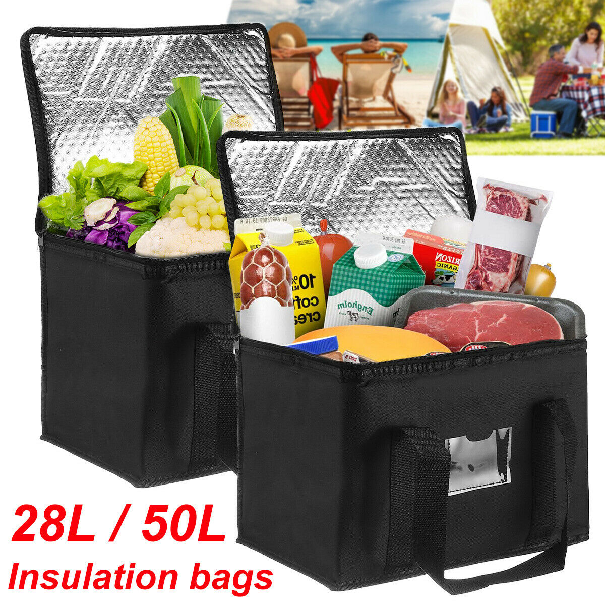 16L/28L/50L EXTRA LARGE COOLING COOLER COOL BAG BOX PICNIC CAMPING FOOD