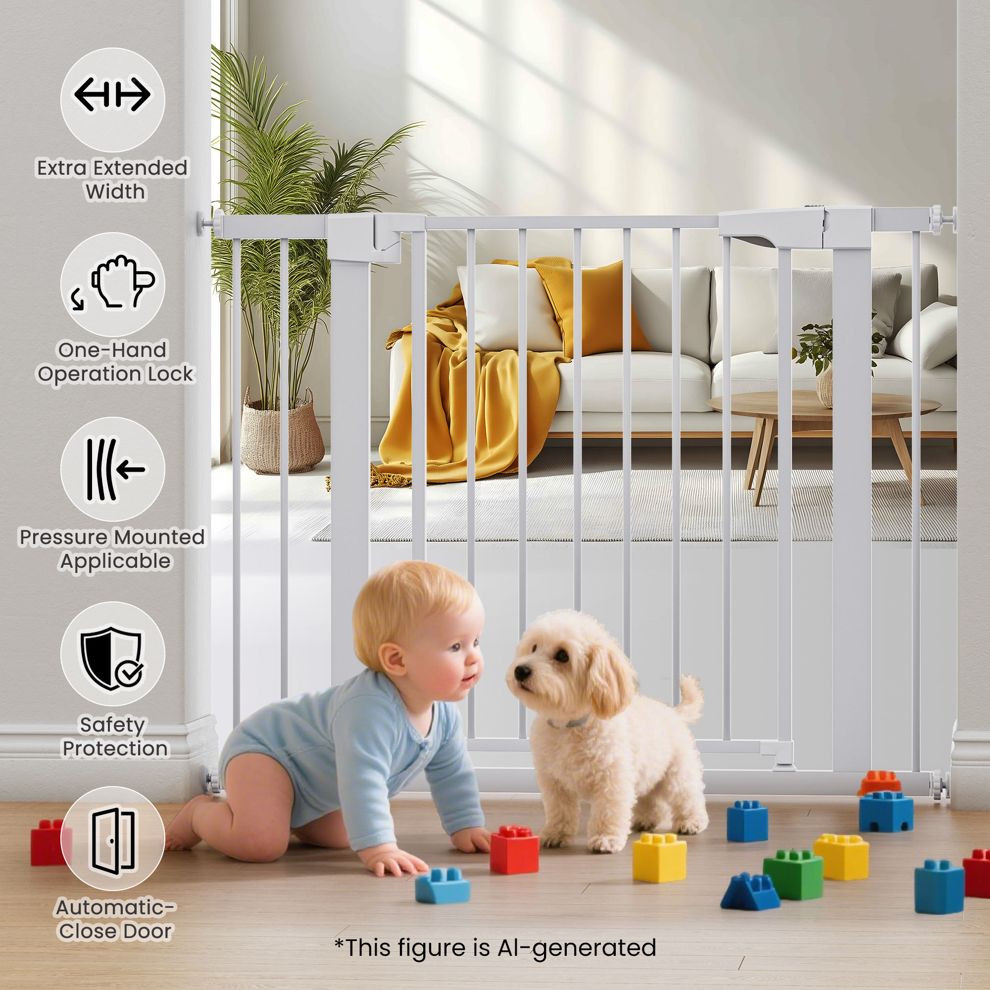 Naipo Baby Safety Gate, Adjustable 29-40 Inches photo 2