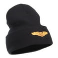 thumbnail image 5 of Astronaut Badge Embroidered Long Beanie - Black OSFM, 5 of 5