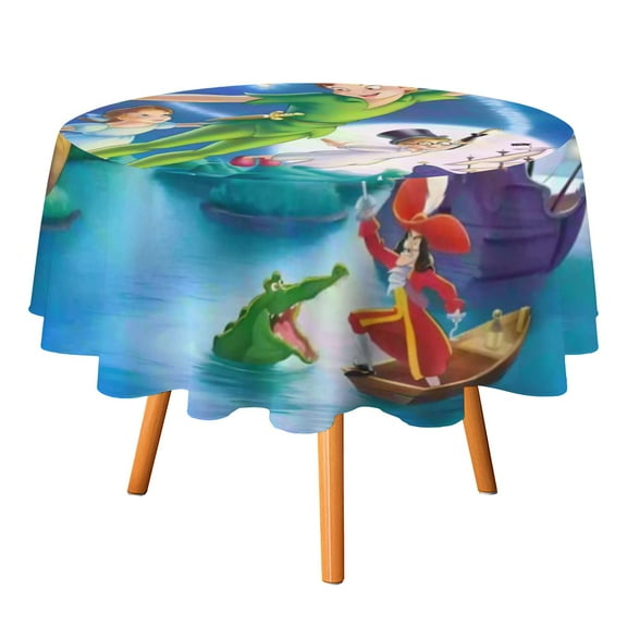 Peter Pan-Theme Round tablecloth has an iconic print, fits most tables, and is easy to care for perfect gifts for fans friends and family.diameter60''(152cm)