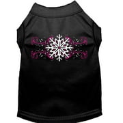Christmas Screenprinted Dog Shirt, "Pink Snowflake Swirls"