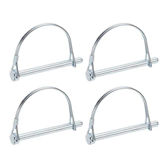 Uxcell 4 Pcs Trailer Coupler Pins, 5/16" x 3.5" Half Round Safety Wire Lock Hitch Pin