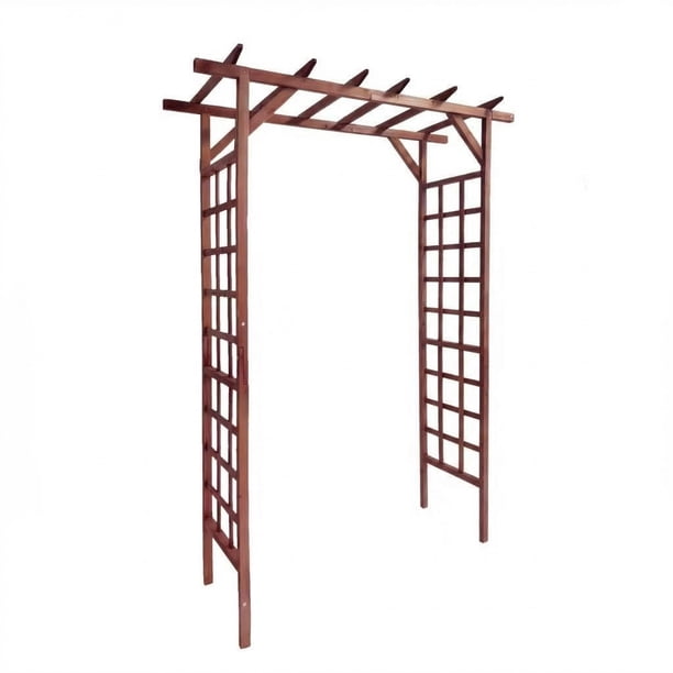 QinaQin Arco de jardín de madera de 85 pulgadas, fabricado en abeto sólido, enrejado para plantas trepadoras y decoración de bodas o patio