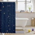 thumbnail image 3 of Manfei Sparkle Stars Print Shower Curtain 72Wx72L,Cute Cartoon Themed Bathroom Curtain,Navy Blue, 3 of 5