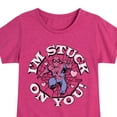 thumbnail image 3 of Marvel Spider-Man - Valentine I'm Stuck On You - Girls Fitted Short Sleeve Graphic T-Shirt, 3 of 5