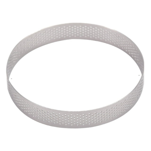Anneaux à Tarte Ronds de 8 Pouces, Anneau à Gâteau Perforé, Résistant à la Chaleur, Antiadhésif, Anneaux de Cuisson en Acier Inoxydable, Anneau Chauffant pour la Cuisine, Applications Culinaires, Haute Performance, Cuisson et Cuisine Quotidiennes, Ensemble de Moules en Verre avec